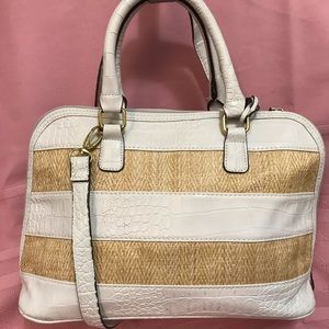 Tan and white purse only used once